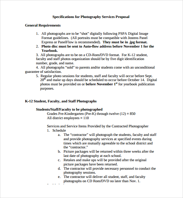 photography proposal template