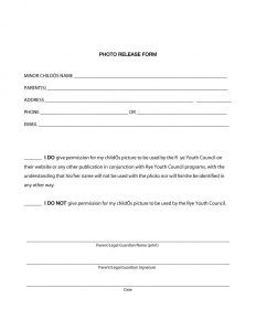 photography release form pdf photo release form