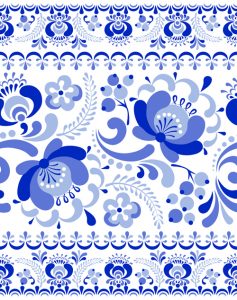 photoshop calendar template chinese blue and white seamless pattern vector