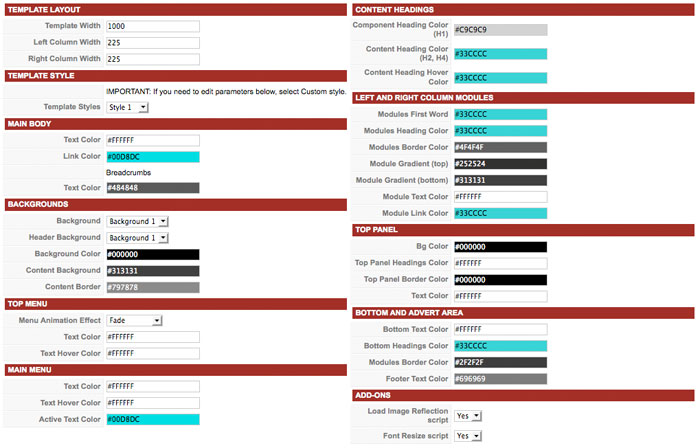 plain menu templates