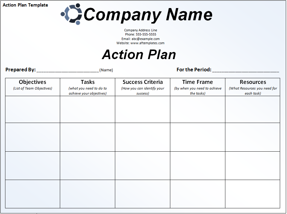 plan of action template