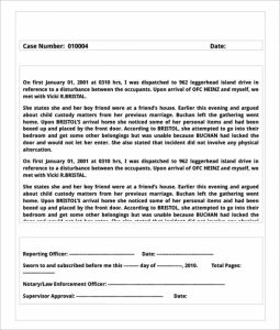 report police example template