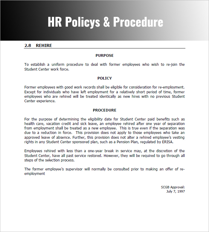 Payroll Policy And Procedures Template