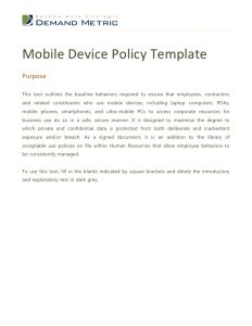 policy memo template mobile device policy template