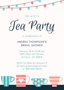 pool party invitation template canva patterned teacups tea party invitation mabplbszw