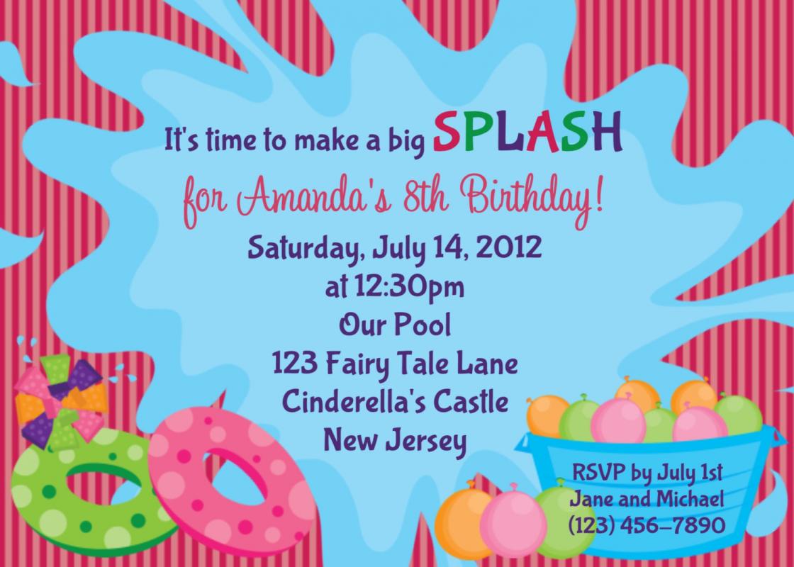 pool party invitation template