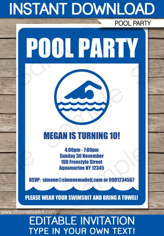 pool party invite template