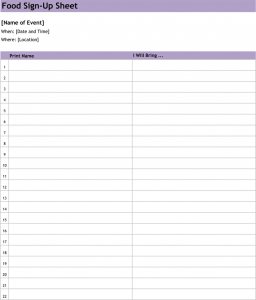 pot luck sign up sheet potluck sign up sheet