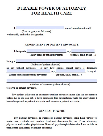 power of attorney document