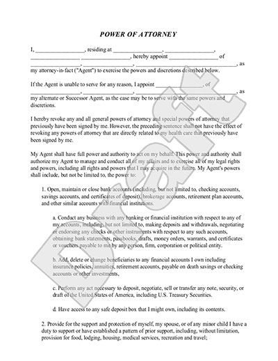 Power Of Attorney Document | Template Business