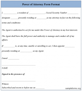 power of attorney sample powerofattorneyformtemplate