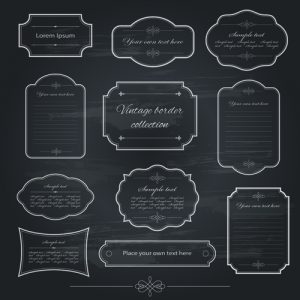 ppt template download vintage frame dark style vector