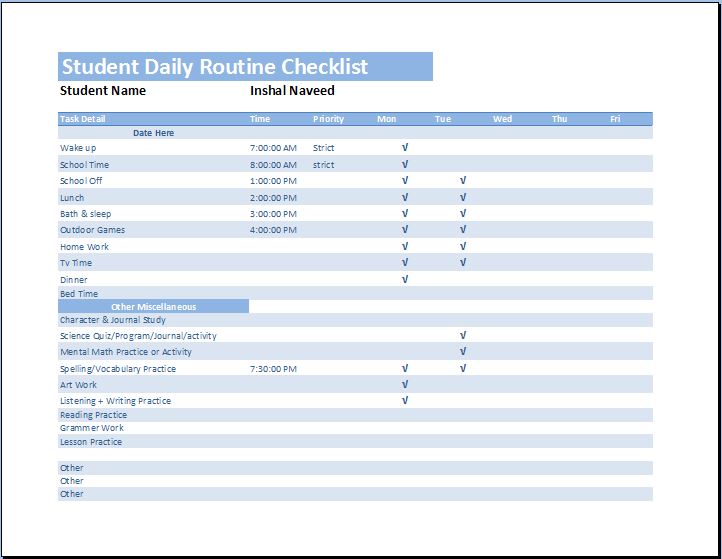 Prayer List Template