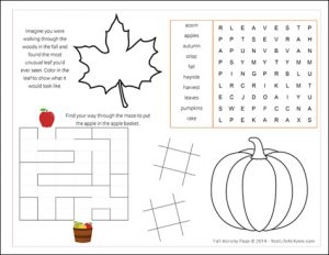 prayer lists template fall activity page