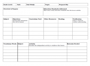 prek lesson plan templates unit study template