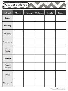 prek lesson plan templates week at a glance planner