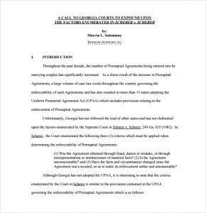 prenup agreement examples prenuptial agreement form