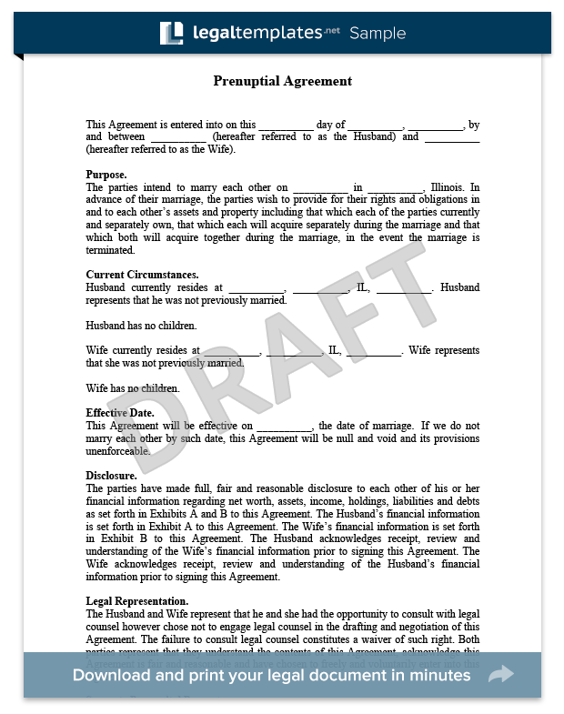 without agreement lawyer prenuptial Business Template  Agreements Prenup Template