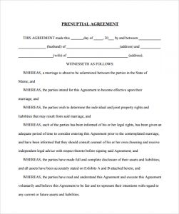 prenuptial agreement sample prenuptial agreement example