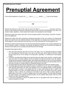 prenuptial agreement sample prenuptial agreement template