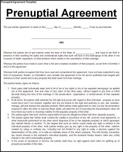 prenuptial agreement sample prenuptial agreement template