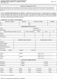 prenuptial agreement template california rental application form