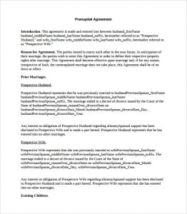 prenuptial agreement template prenuptial agreement template