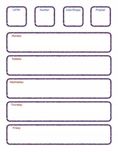 preschool lesson plan template