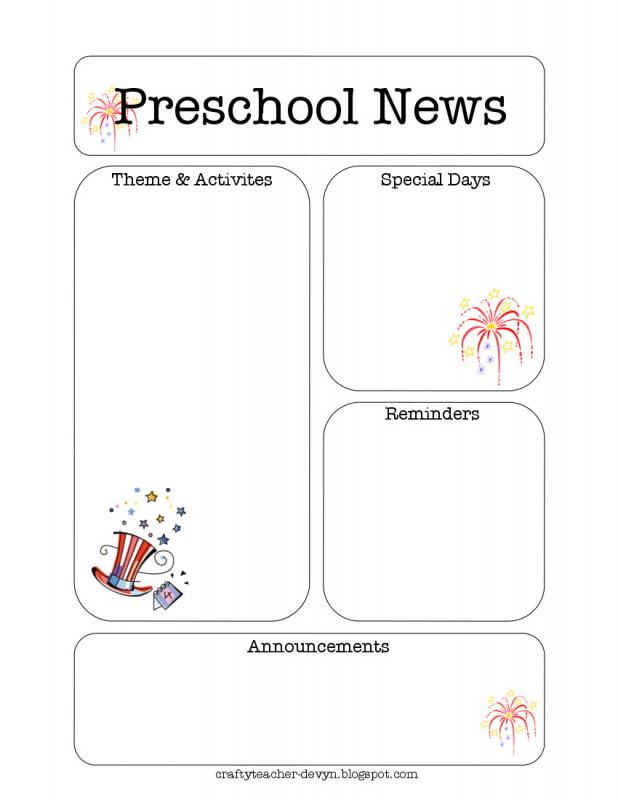 preschool newsletter template