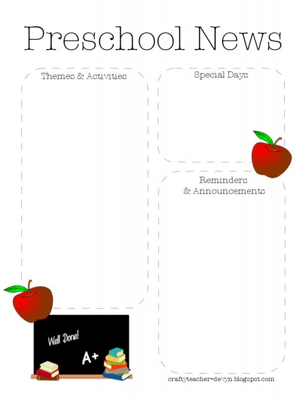 preschool newsletter template