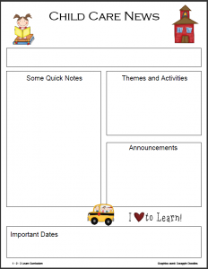 preschool newsletter template sept