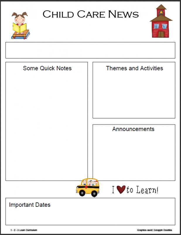 preschool newsletter template