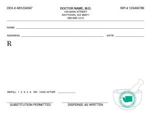 prescription pad template washington state prescription pads