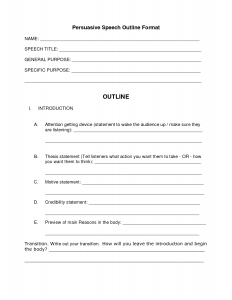 presentation outline template informative speech outline template etscyox