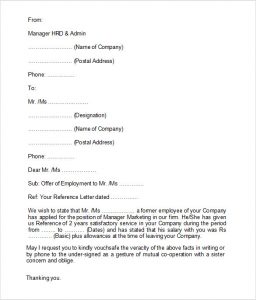 previous employment verification form employment verification letter format