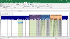 price sheet template end of year inventory template