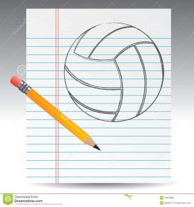 print notebook paper volleyball drawn paper pencil