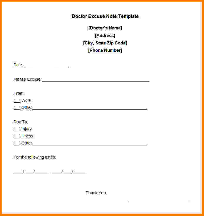 Free Printable Fake Doctors Note Template DocTemplates