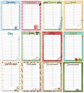 printable birthday calendar all