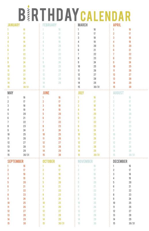 printable birthday calendar