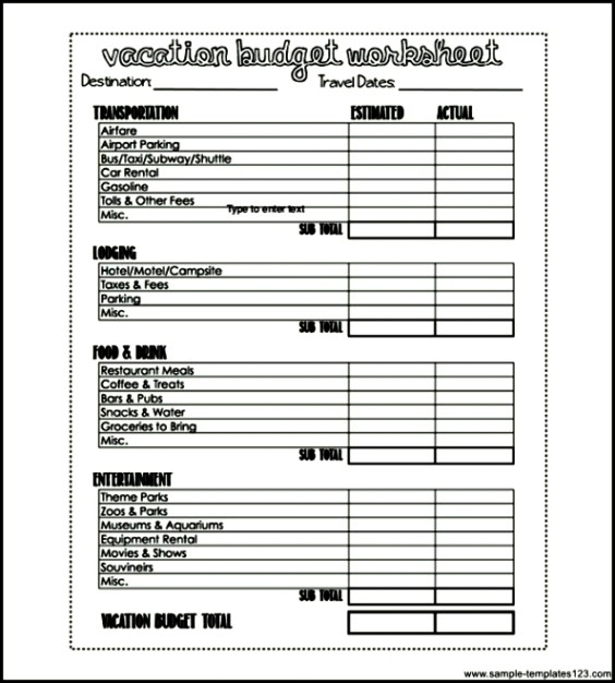 printable budget worksheet pdf