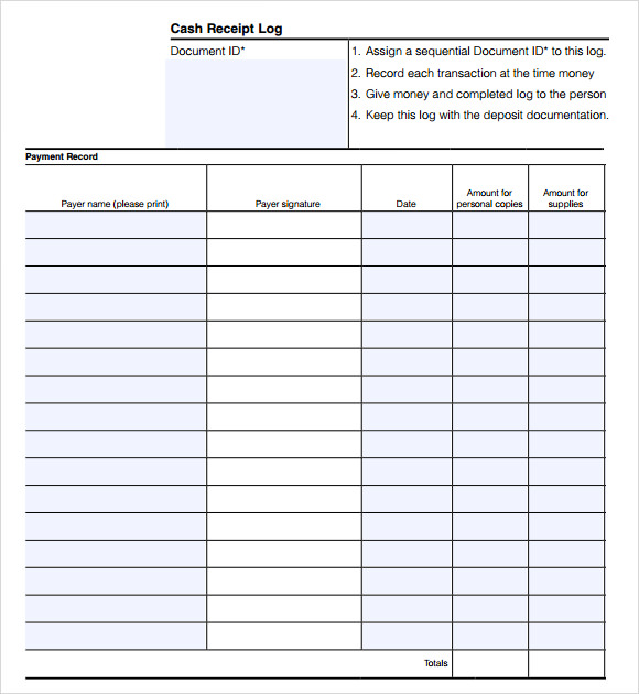 printable cash receipt