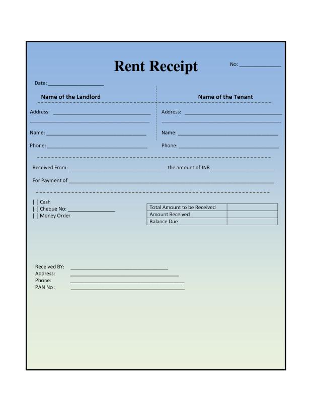 printable cash receipt template business