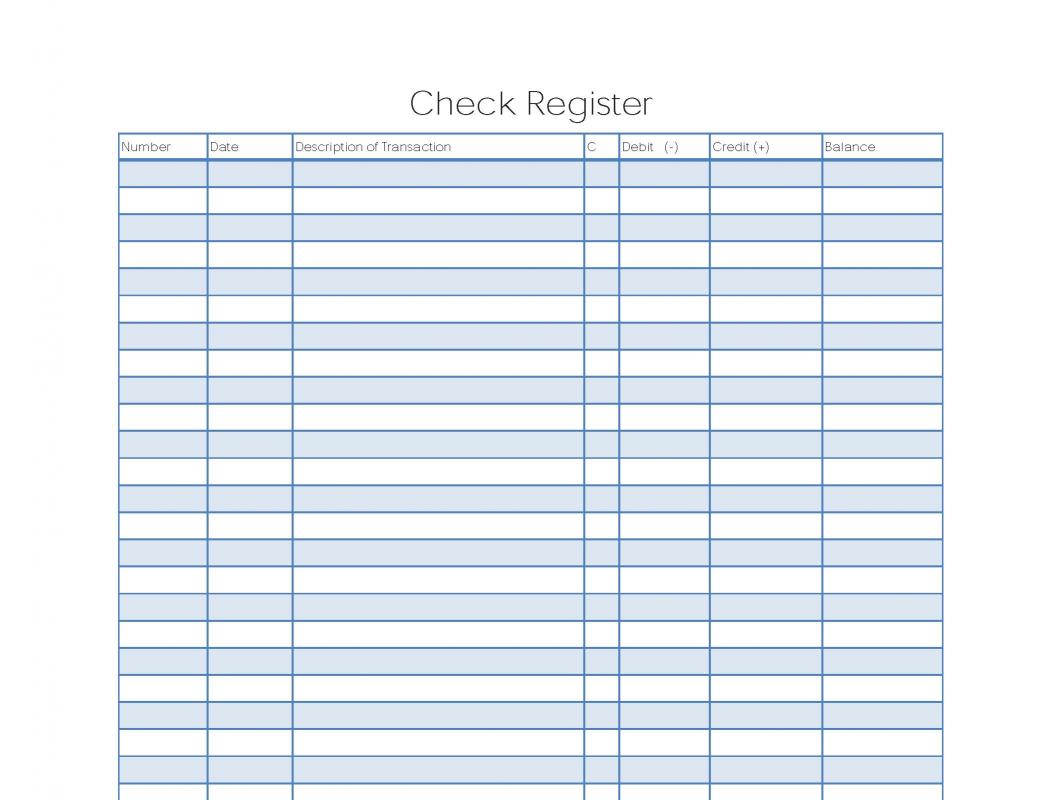 Printable Check Register | Template Business