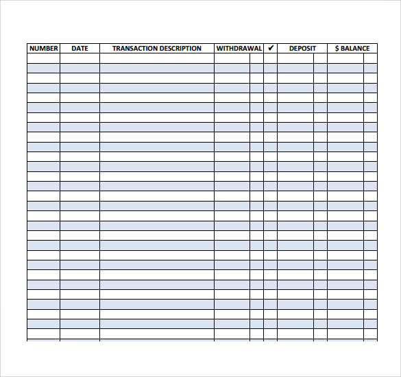 Checkbook Register Template Free Printable Unionhor