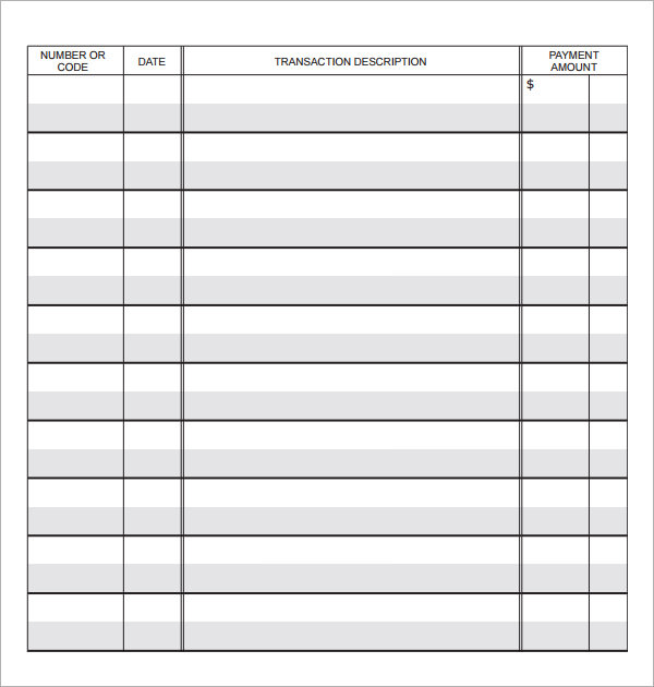 blank printable checkbook register