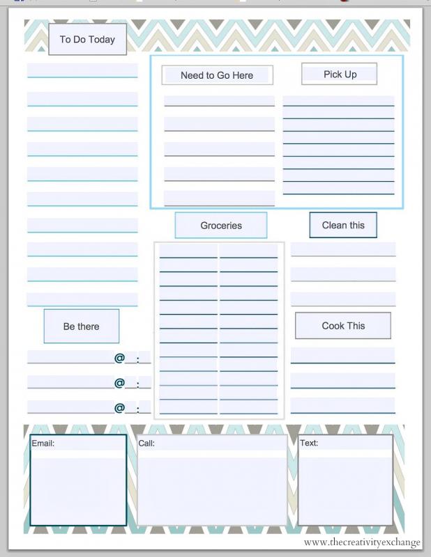 printable daily to do list