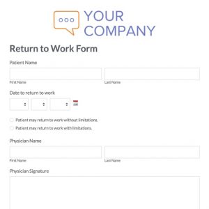 printable doctor note return to work form