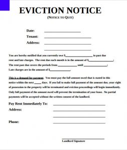 printable eviction notice printable eviction notice form