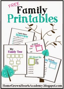 printable family tree cover